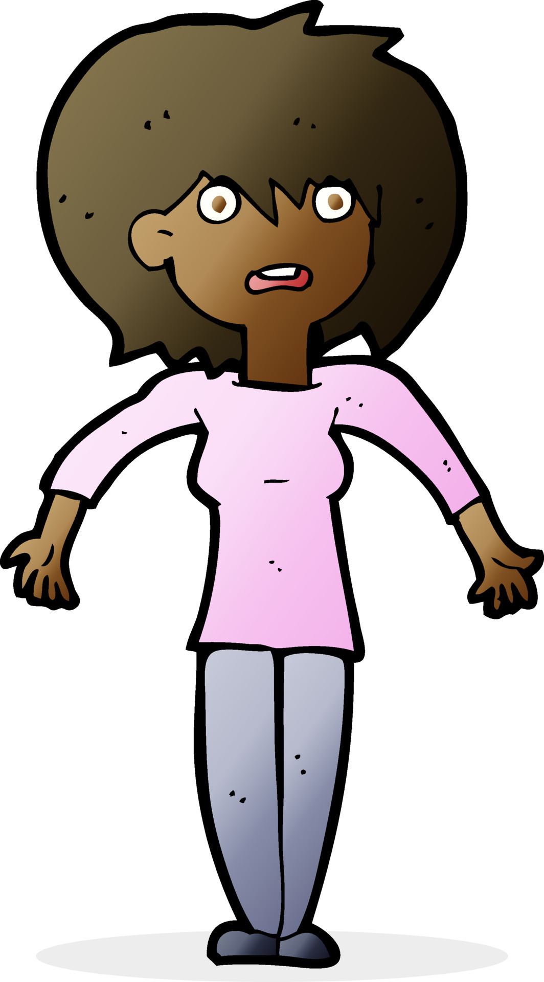 cartoon woman shrugging shoulders 12309744 Vector Art at Vecteezy