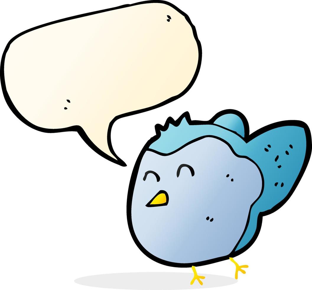pájaro de dibujos animados con burbujas de discurso vector