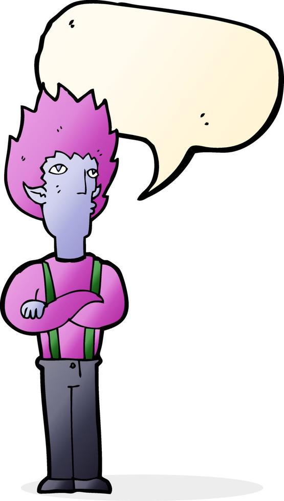cartoon vampire man with speech bubble vector