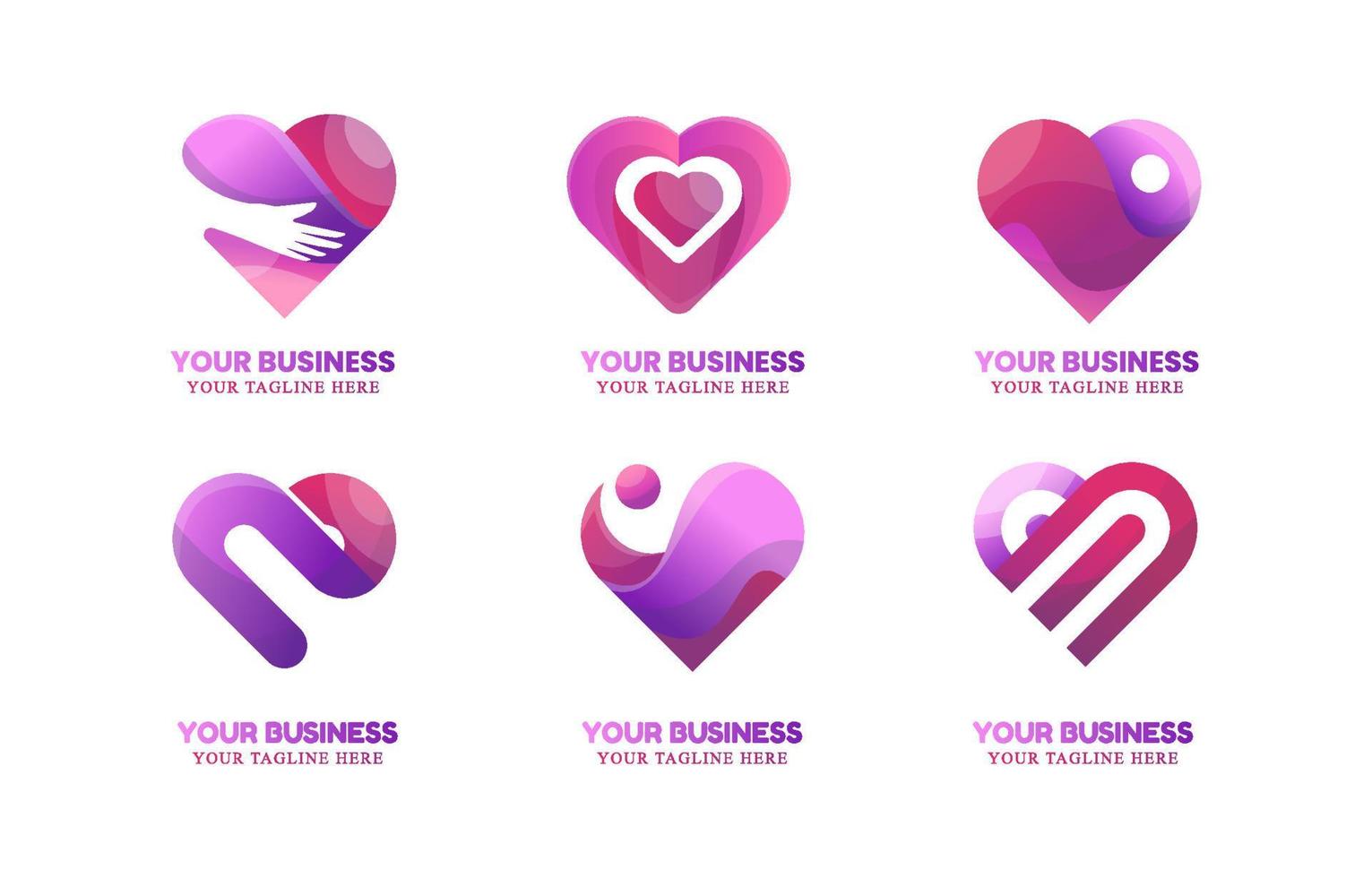 Beautiful Modern Gradient Heart Logo vector