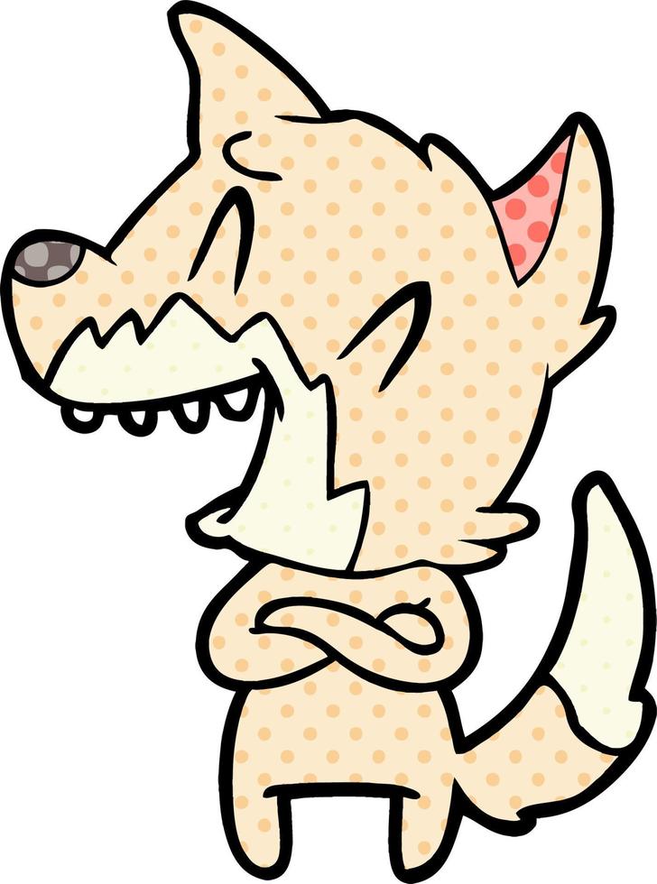 laughing fox cartoon vector