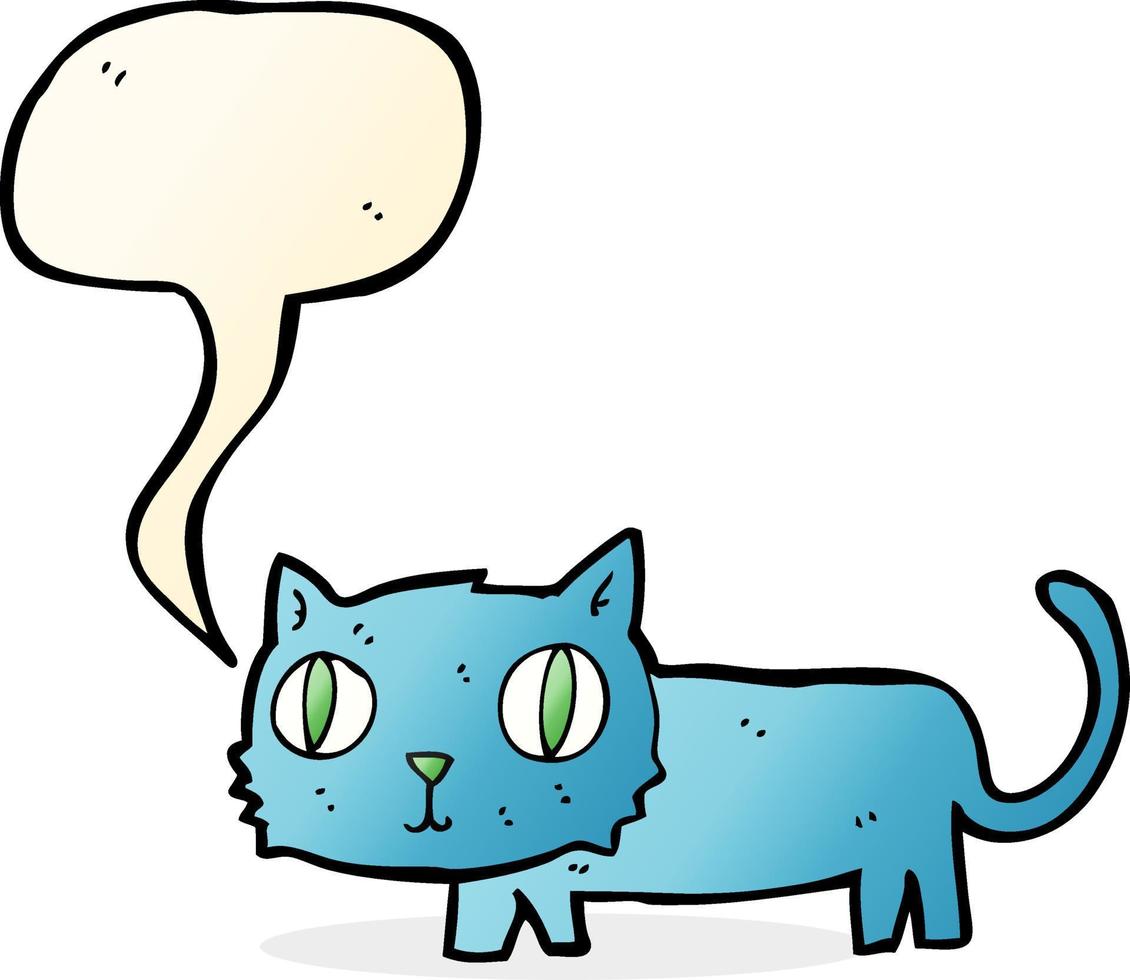 gato de dibujos animados con burbujas de discurso vector