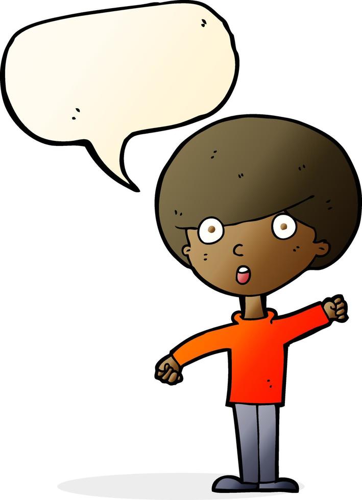 cartoon shocked boy with speech bubble vector