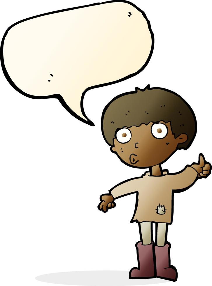 cartoon boy asking question with speech bubble vector