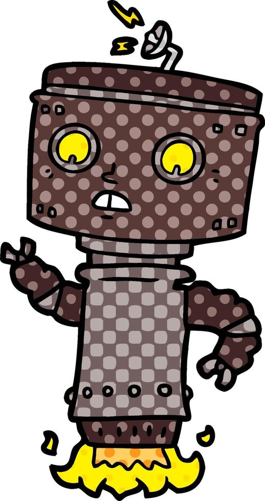 robot de dibujos animados flotando vector