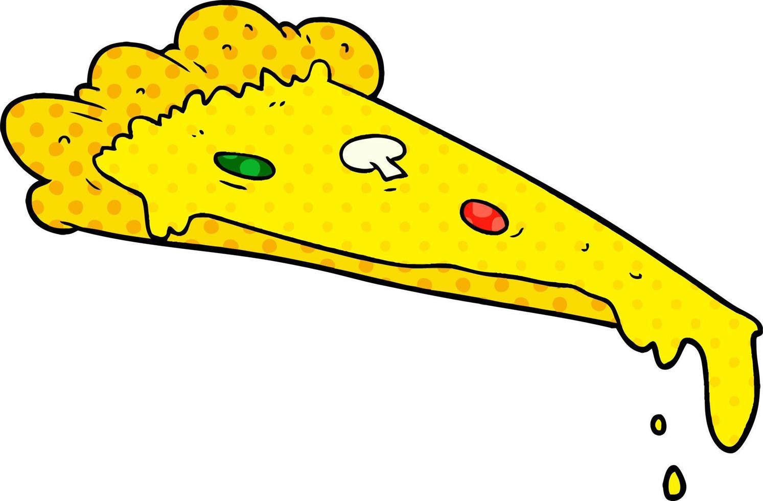 cartoon slice of pizza vector