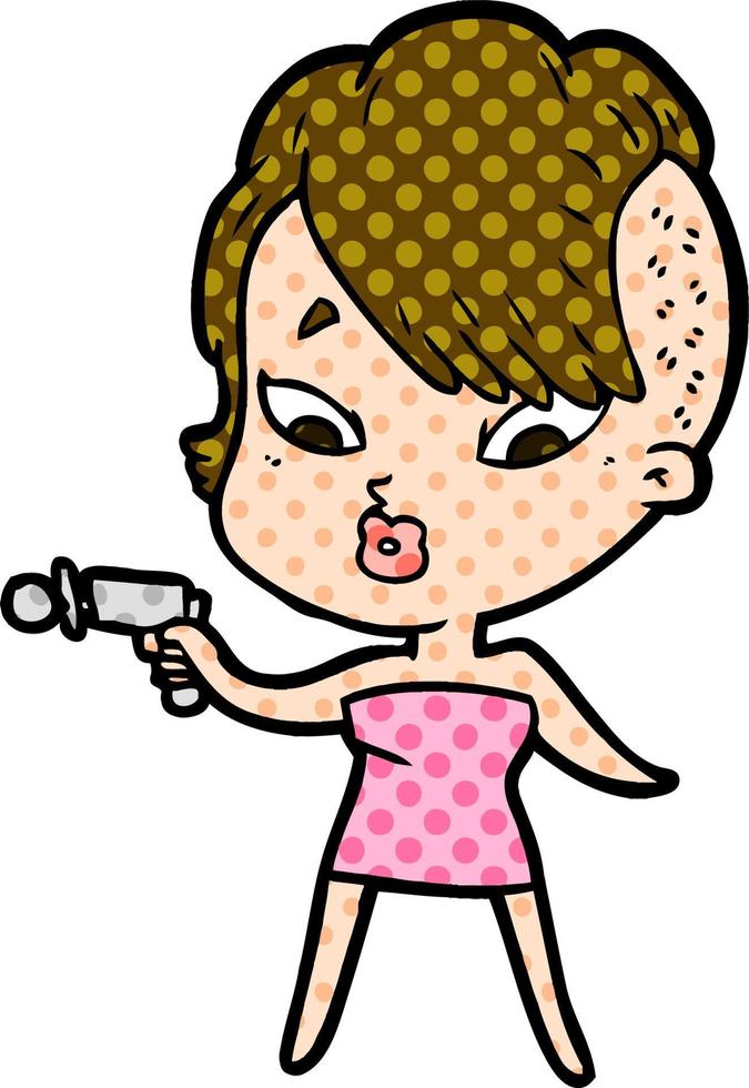 cartoon surprised girl vector