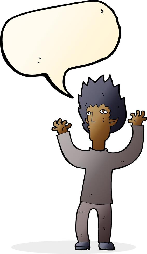 cartoon vampire with speech bubble vector