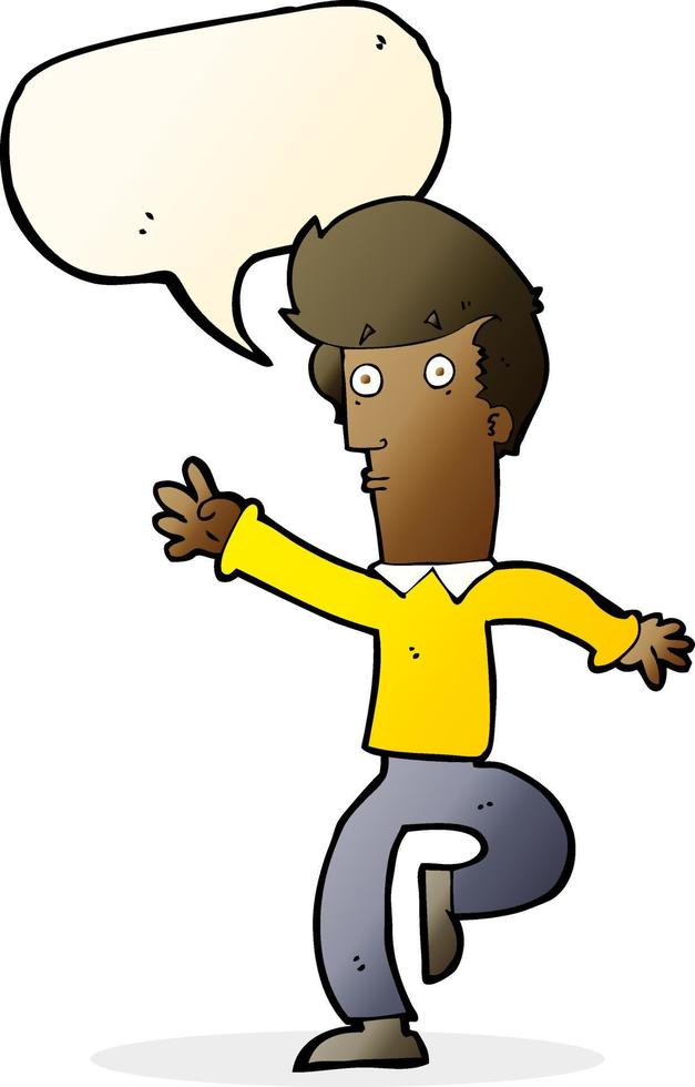 cartoon rushing man with speech bubble vector