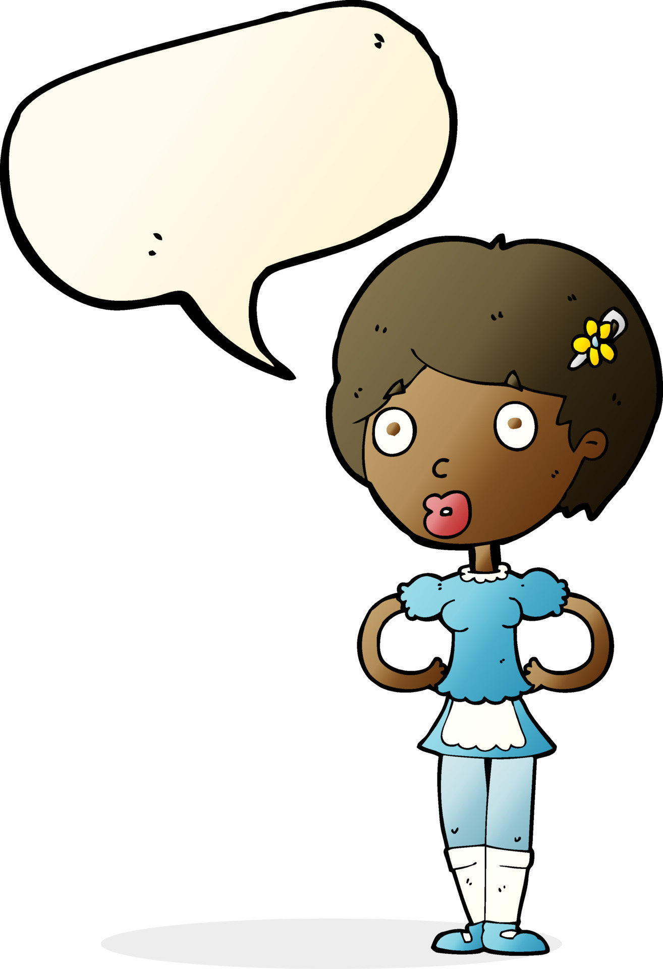 Cartoon Woman In French Maid Outfit With Speech Bubble 12309933 Vector how-to-say-beautiful-in-spanish-let-me-count-the-ways