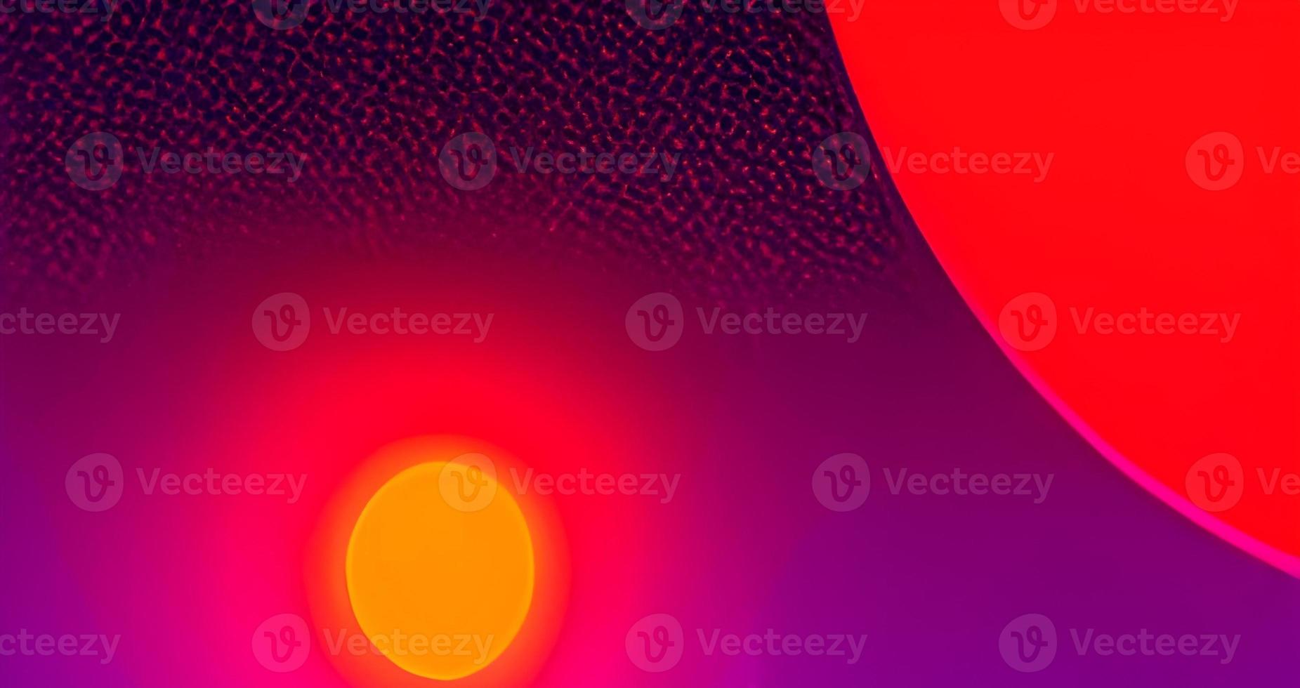 Red sunset over double level mountains illusion vector illustration. Colorful fantasy digital art for background, wallpaper, text, cover, card, brochure, banner, web design, poster, etc. photo