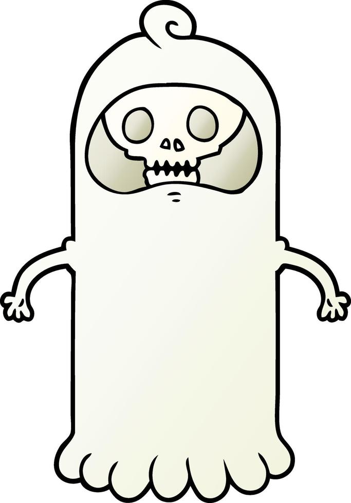 cartoon spooky skull ghost vector
