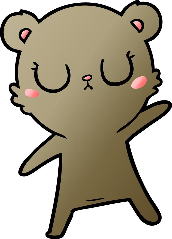 peaceful cartoon bear vector