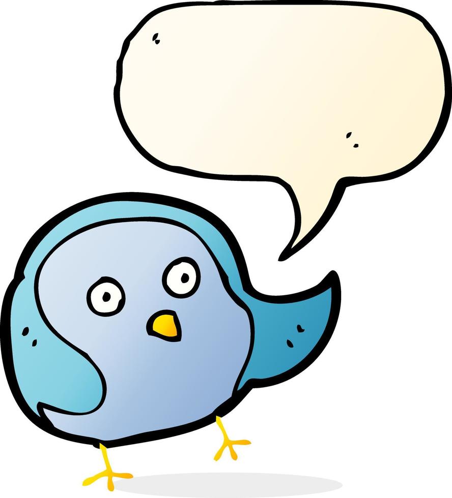 cartoon bird with speech bubble vector