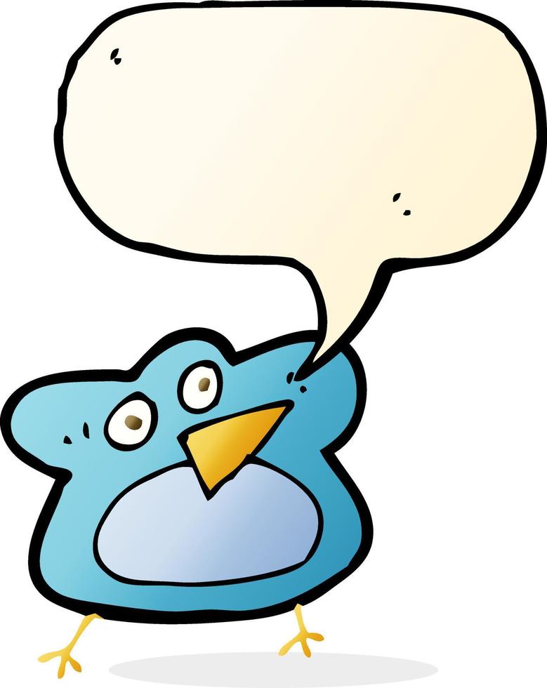 funny cartoon robin with speech bubble vector