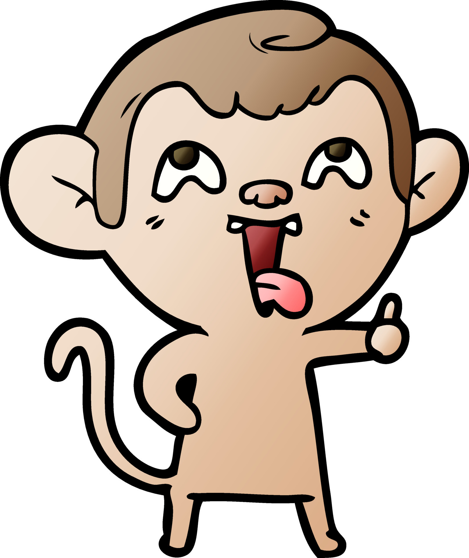 crazy cartoon monkey 12310315 Vector Art at Vecteezy