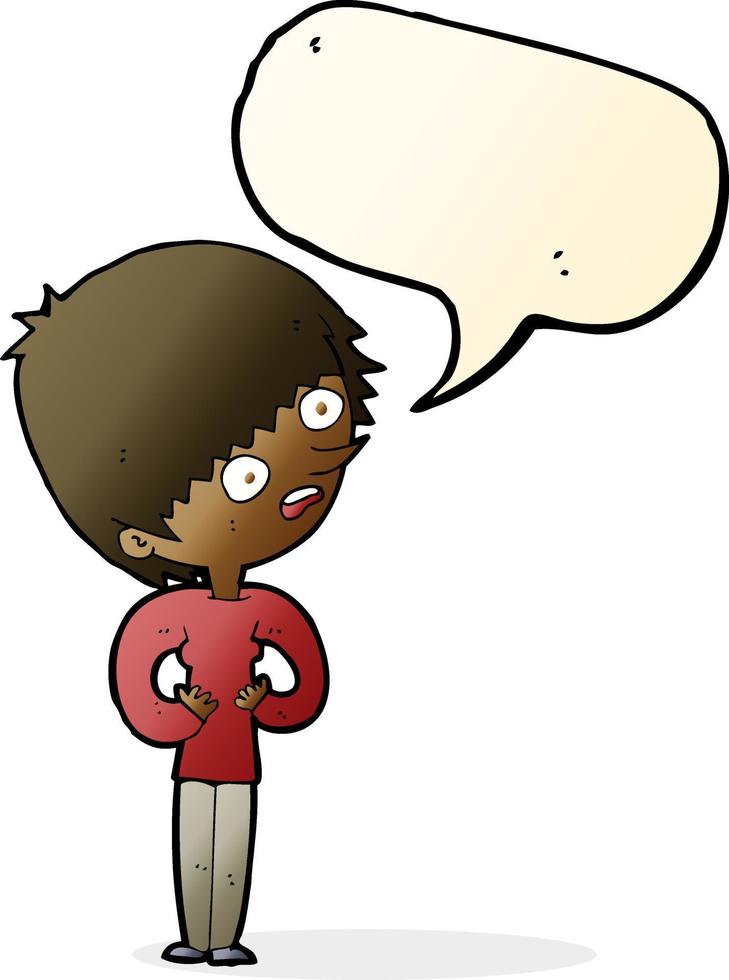 cartoon shocked woman with speech bubble vector