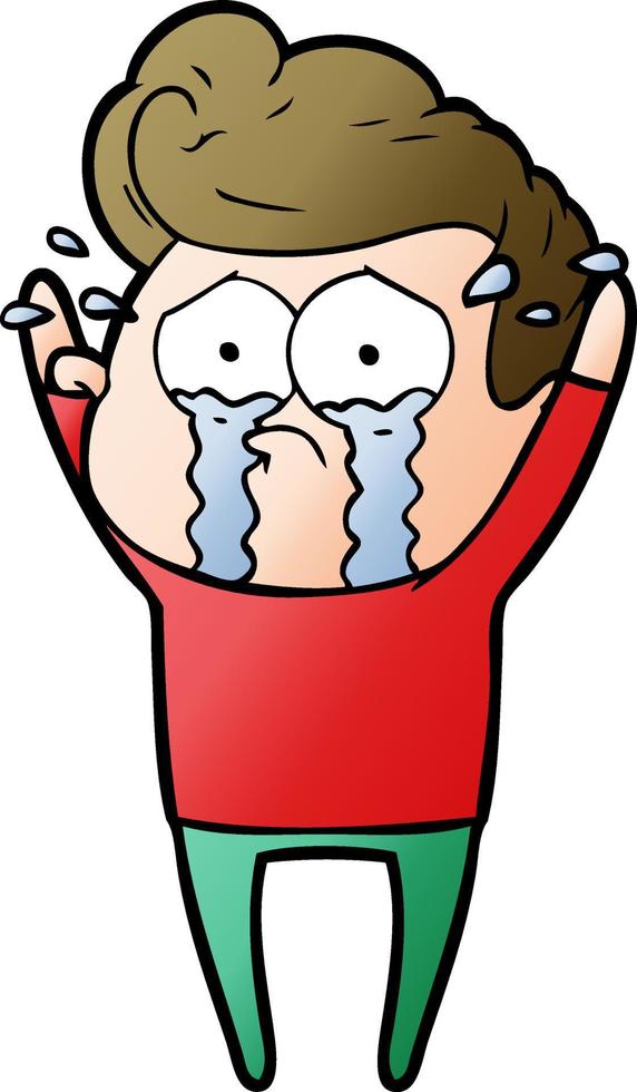 cartoon crying man vector