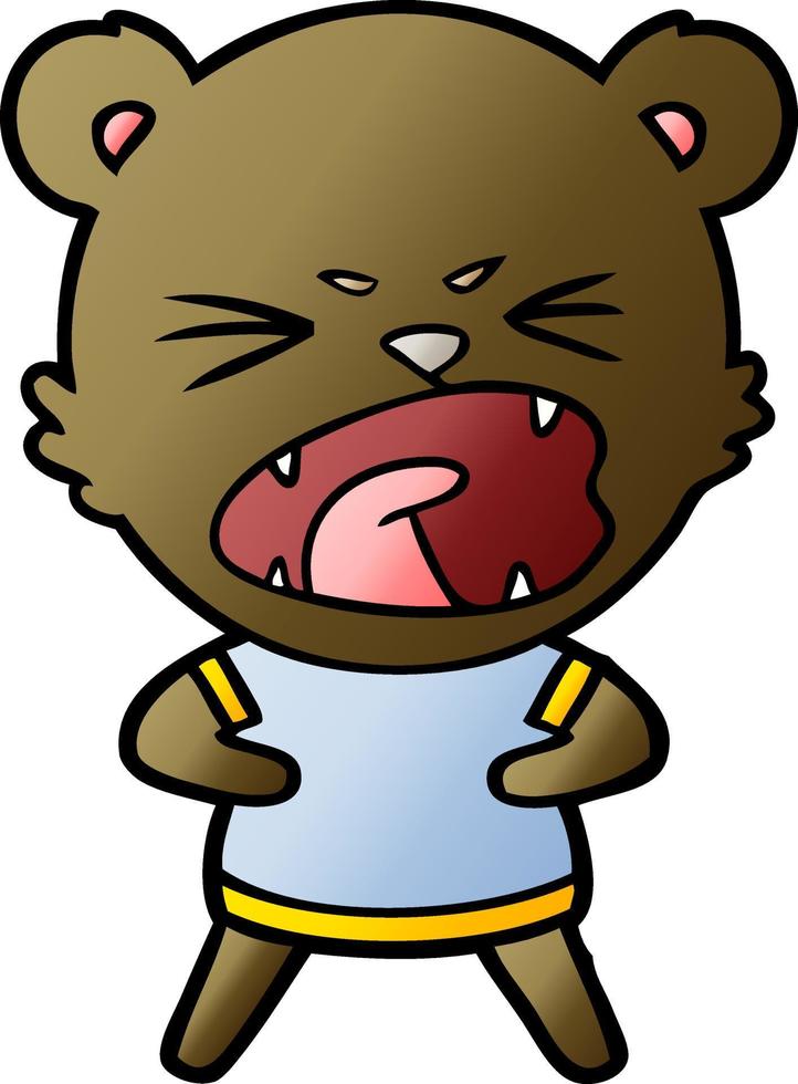 angry cartoon bear vector