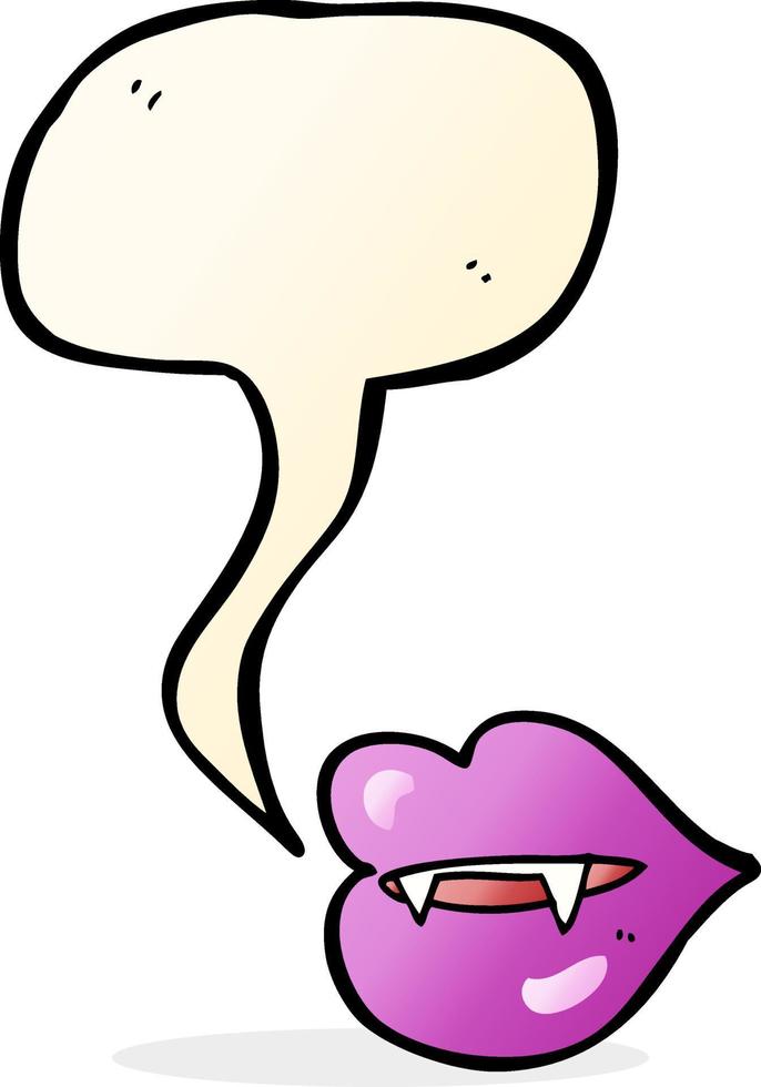 cartoon vampire fangs with speech bubble vector