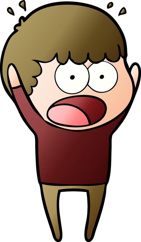 cartoon shocked man vector