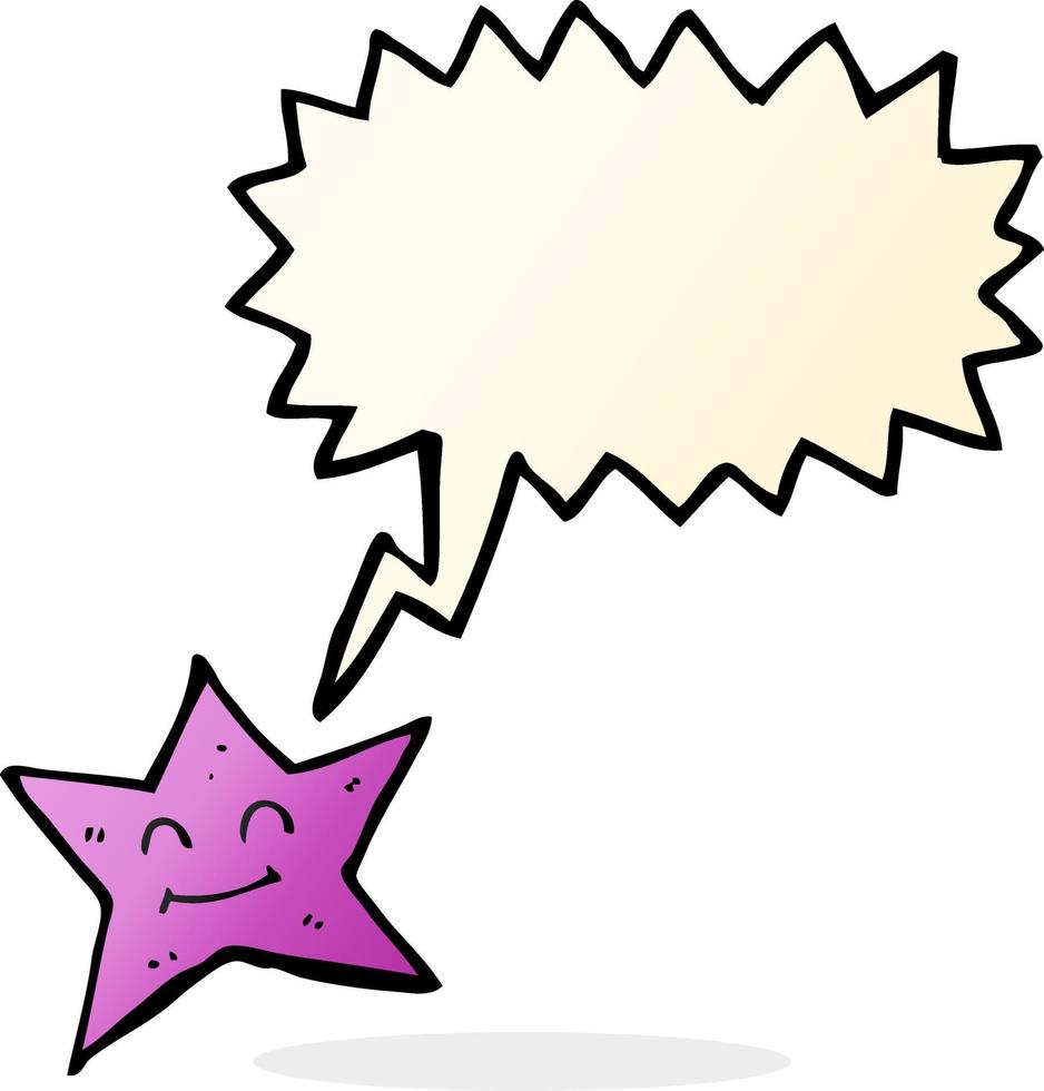 cartoon star character with speech bubble vector