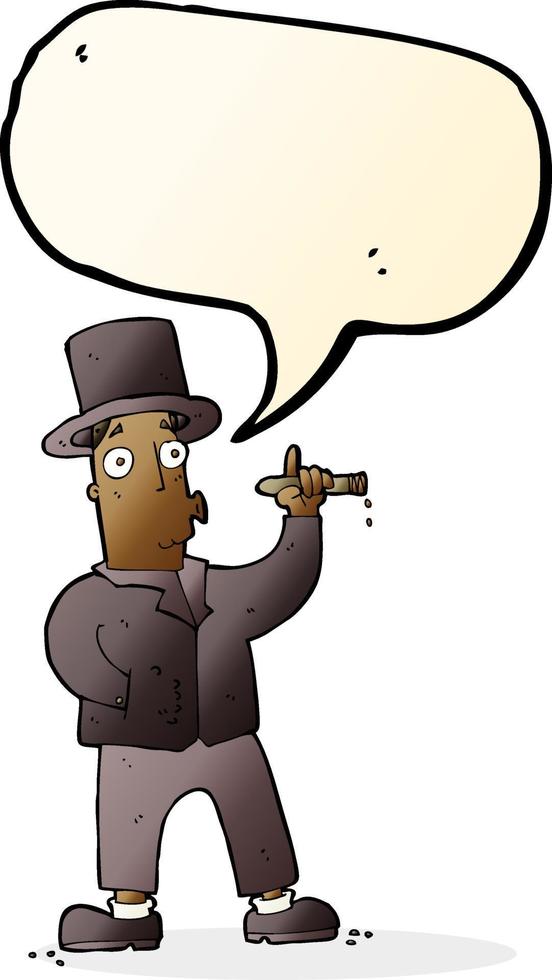 cartoon smoking gentleman with speech bubble vector