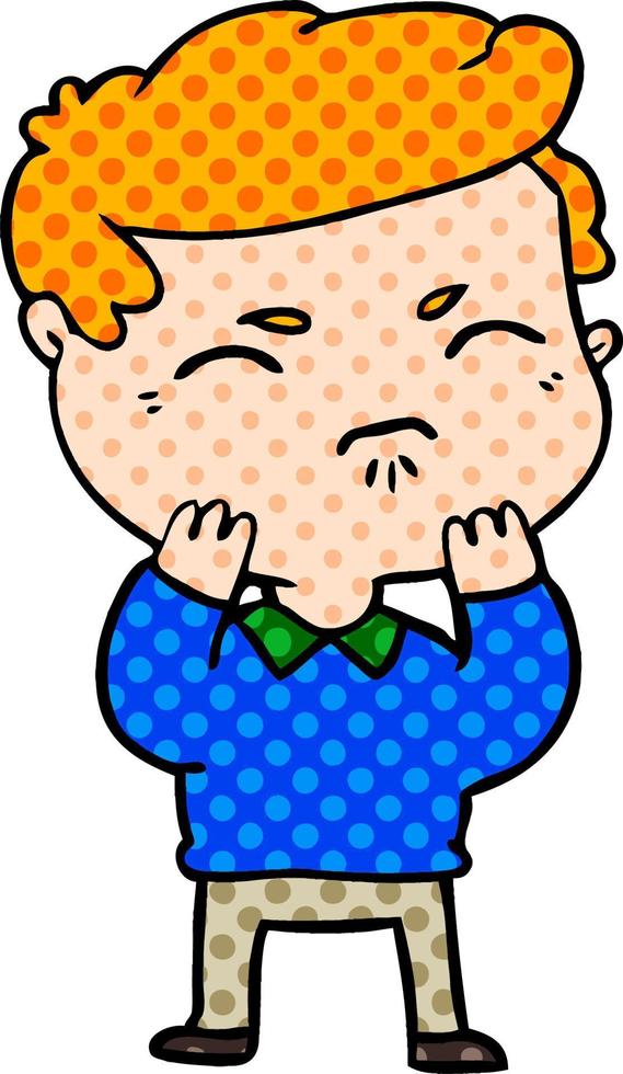 cartoon annoyed man vector