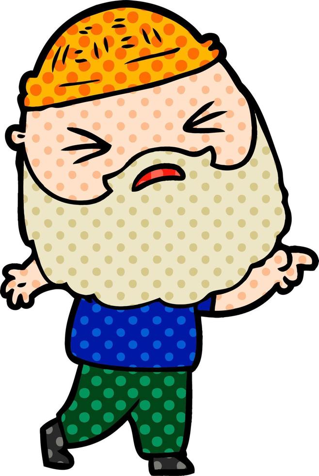 cartoon man with beard vector