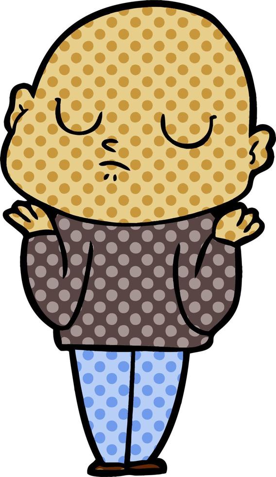 cartoon bald man vector