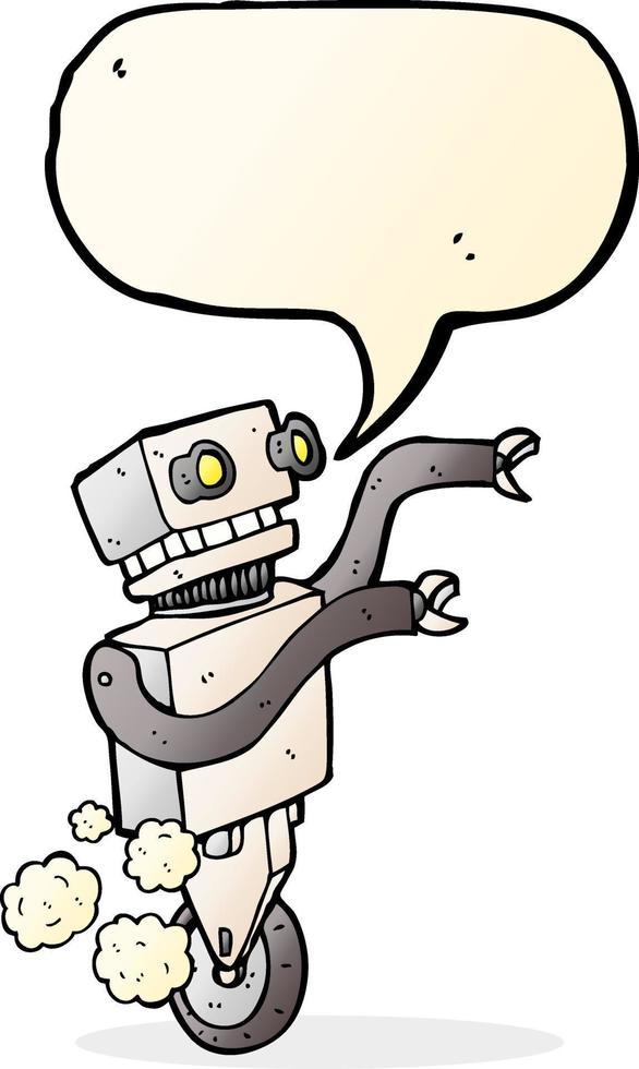 cartoon funny robot with speech bubble vector