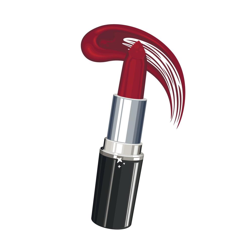 Red Lipstick isolated, lipstick woman make up vector