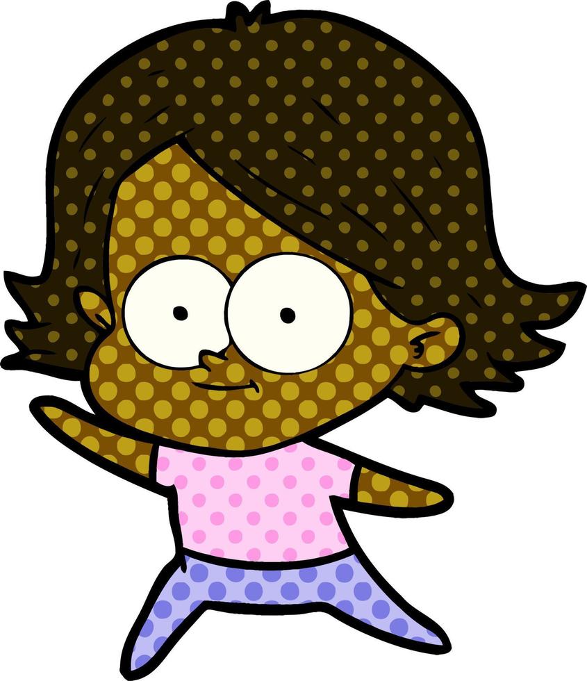 niña feliz de dibujos animados vector