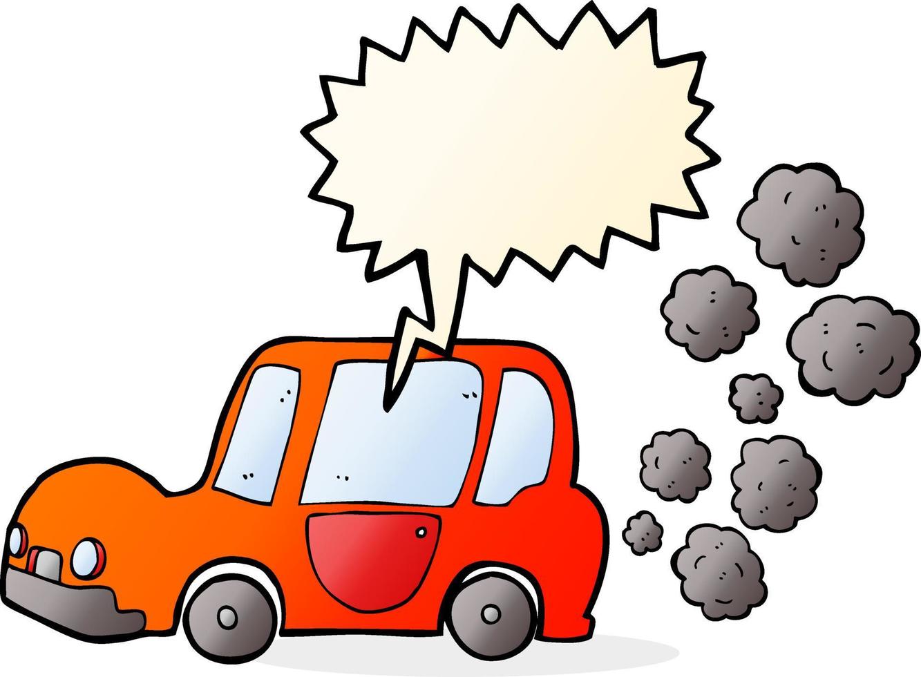 cartoon car with speech bubble vector