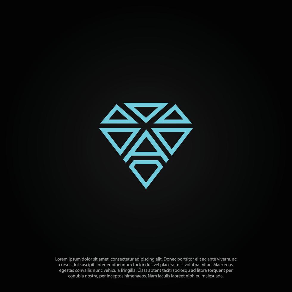 simple outline and triangle in diamond shape logo vector