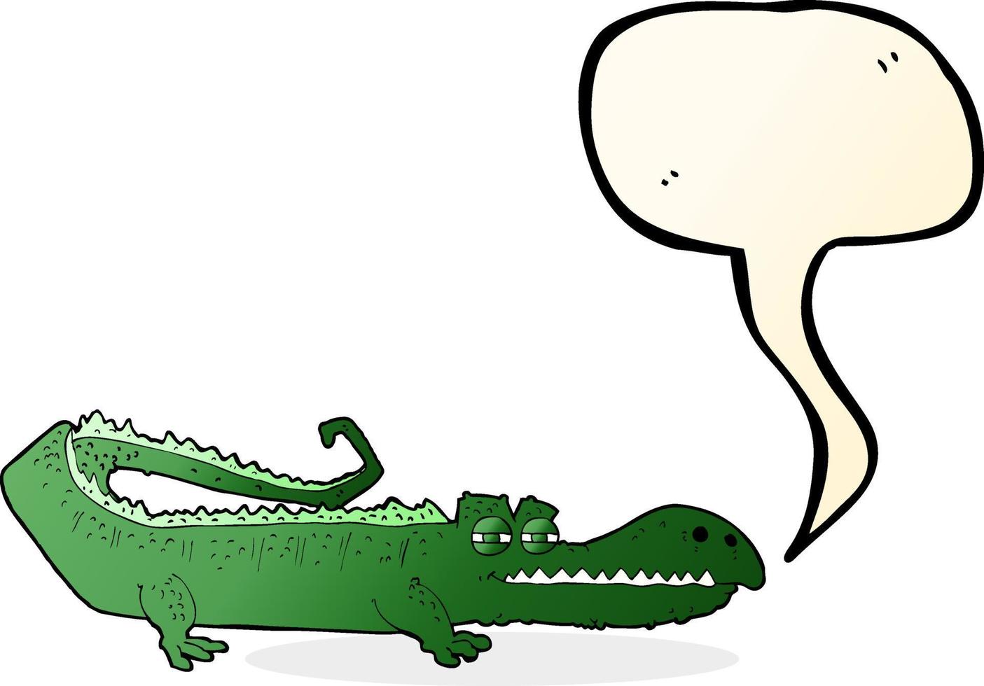 cartoon crocodile with speech bubble vector