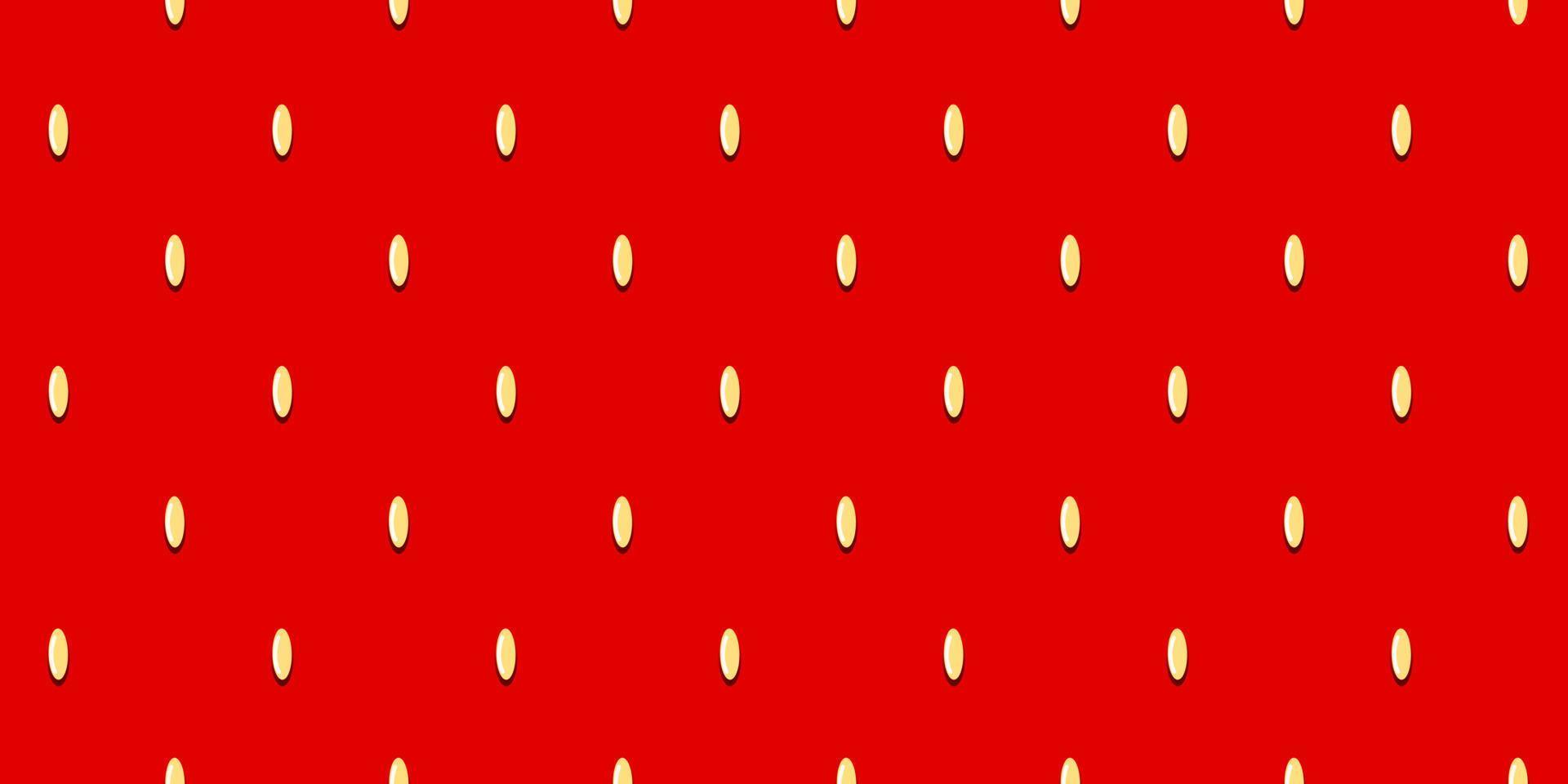 Strawberry texture pattern with the yellow seeds of strawberry fruit arranged evenly. It is a fruit of the berry family with red color as a red background seamless. vector