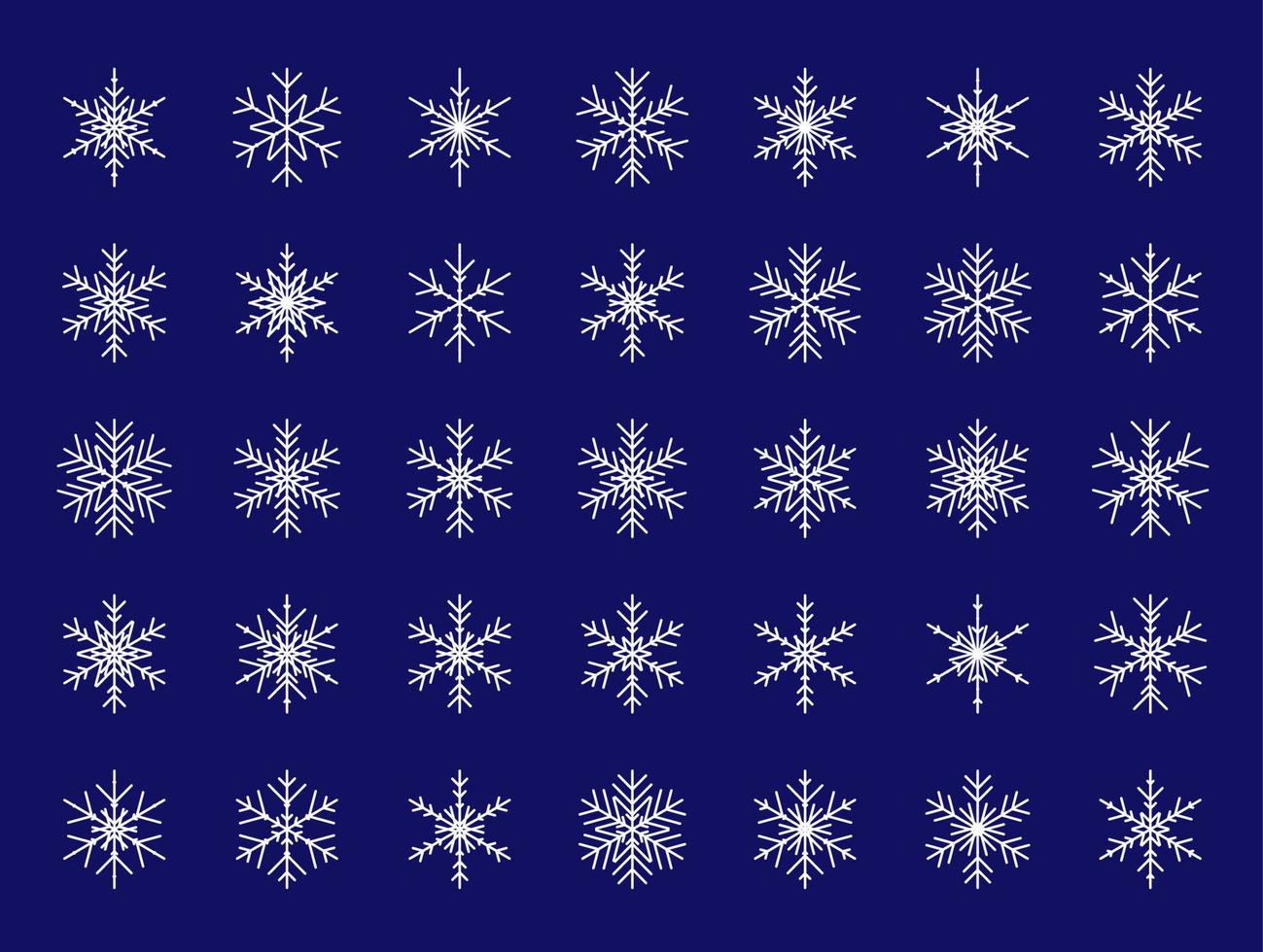 Vector set of different snowflakes