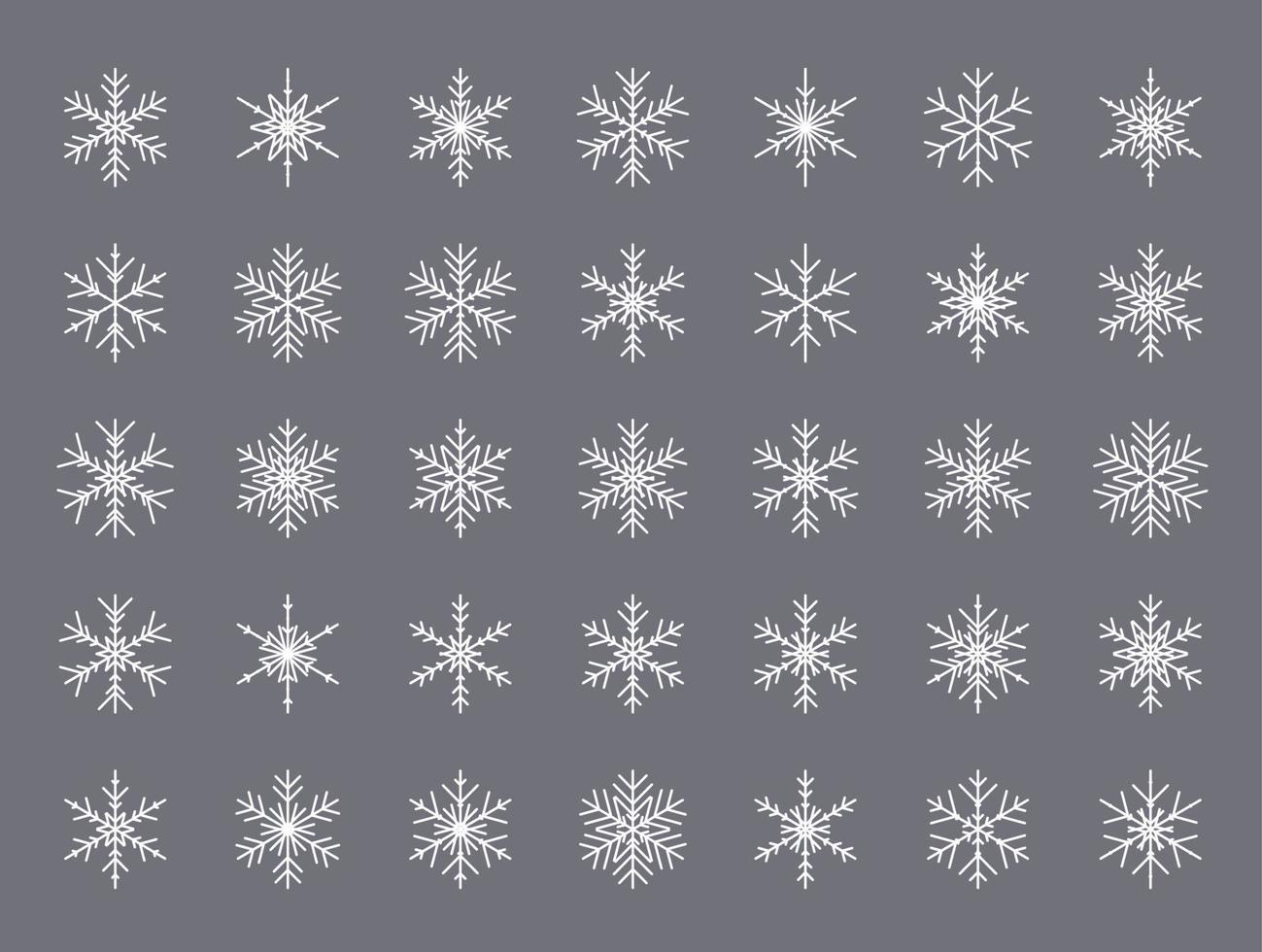 Vector set of different snowflakes