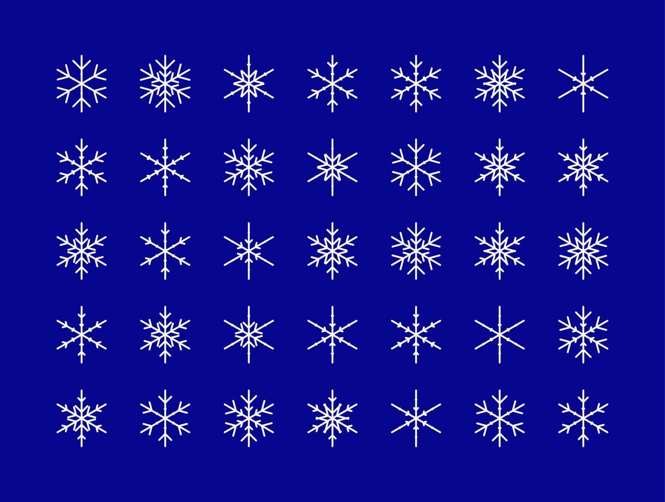 conjunto de vectores de diferentes copos de nieve