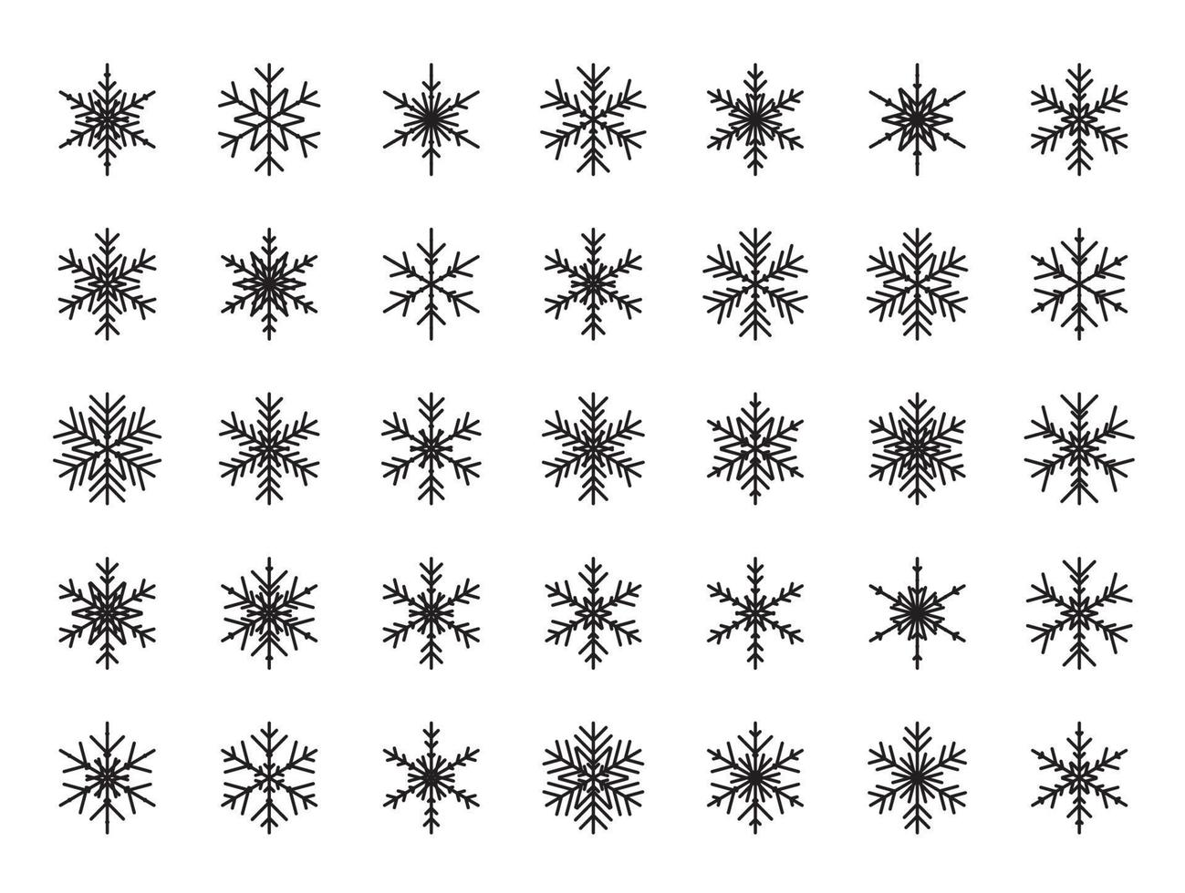 conjunto de vectores de diferentes copos de nieve