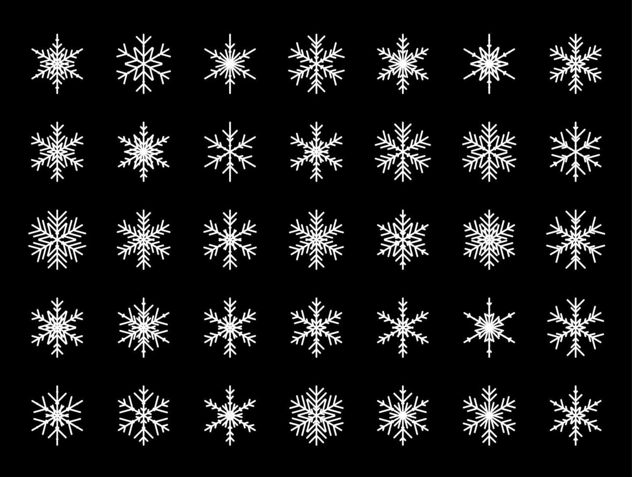 conjunto de vectores de diferentes copos de nieve