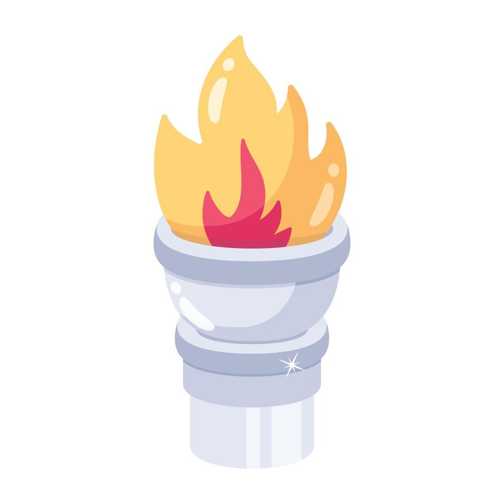 un icono moderno plano de lámpara de fuego vector