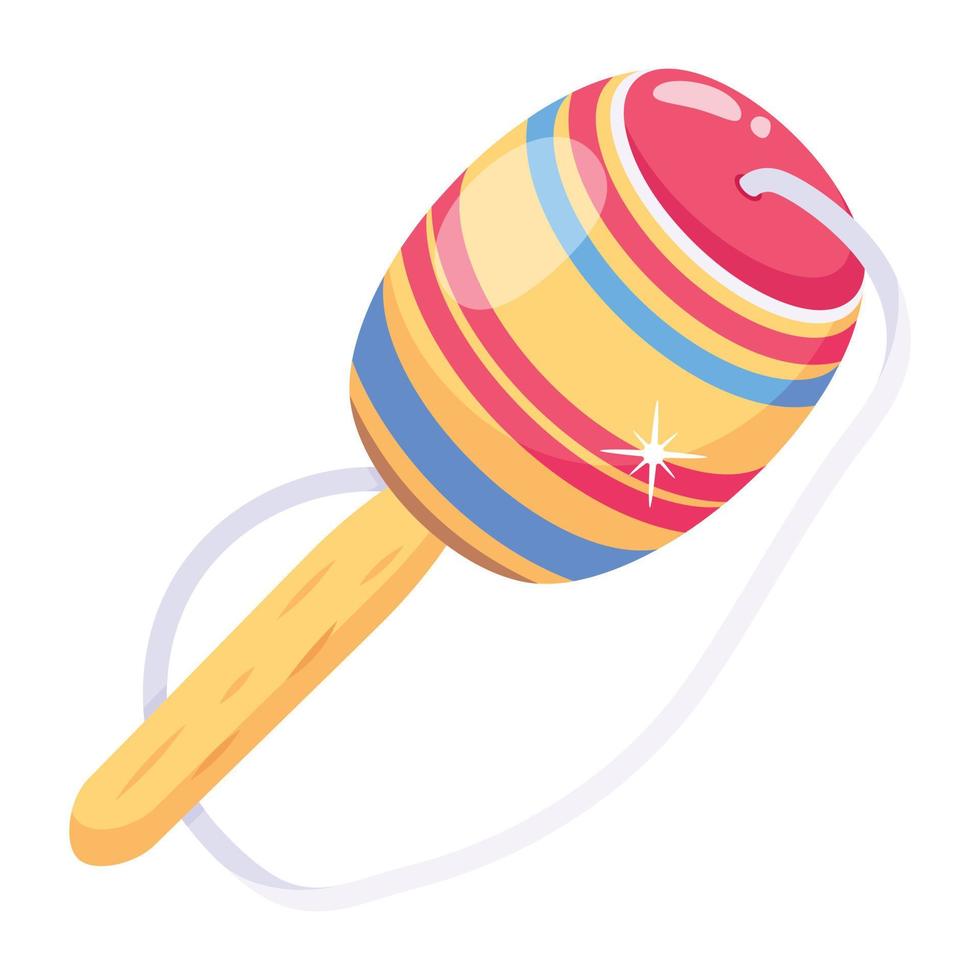 A rattle drum flat icon design vector