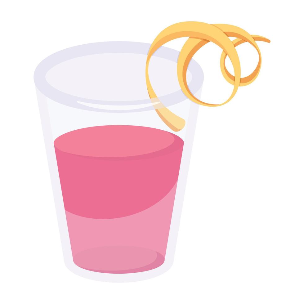 un vaso de jugo icono plano vector