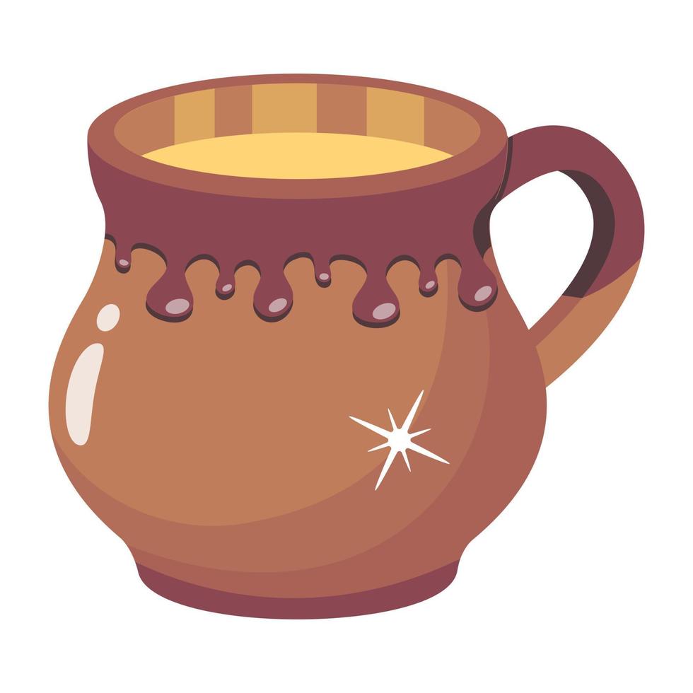 A mud teapot flat icon vector
