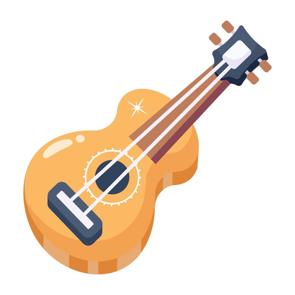 Modern flat vector of a guitar