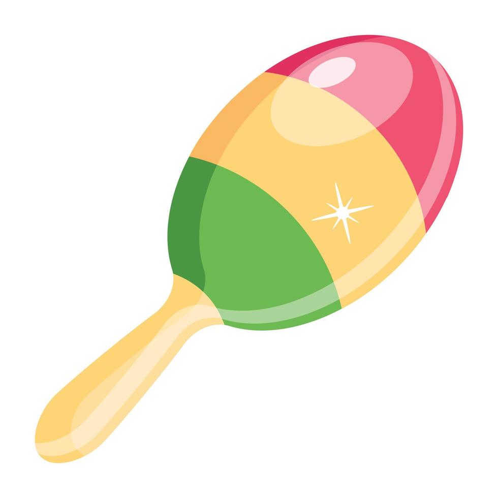 A rattle drum flat icon design vector