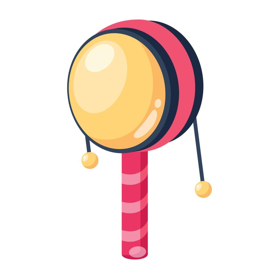 A rattle drum flat icon design vector