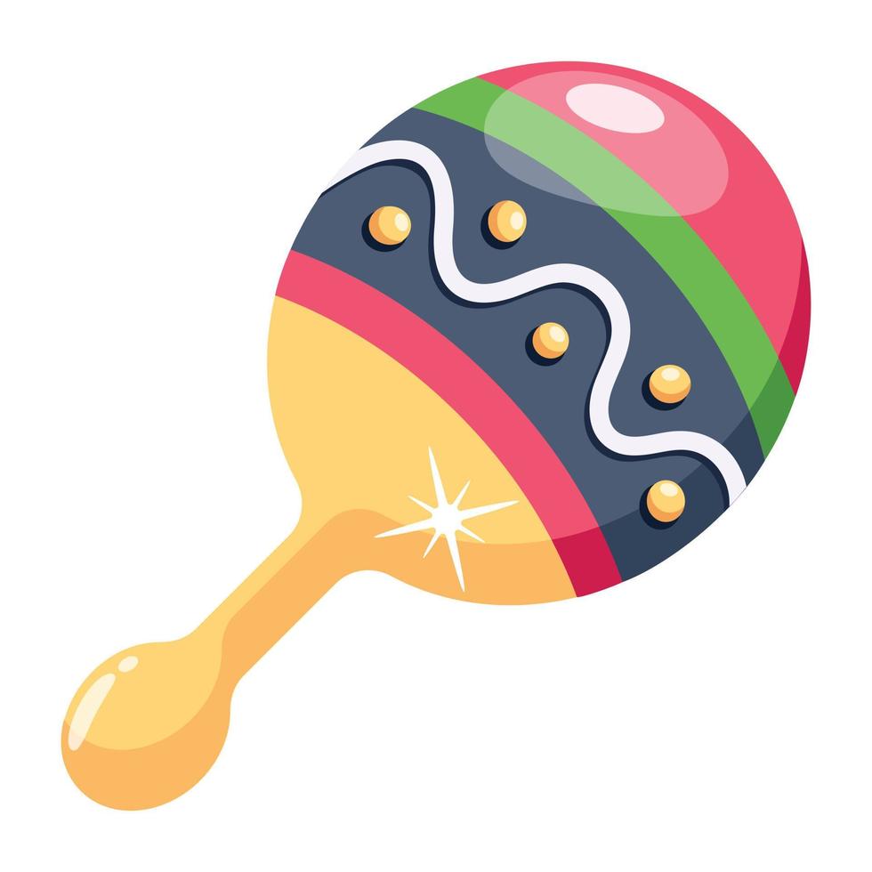 A rattle drum flat icon design vector